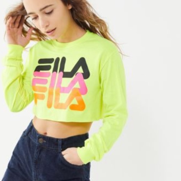 fila yellow crop top
